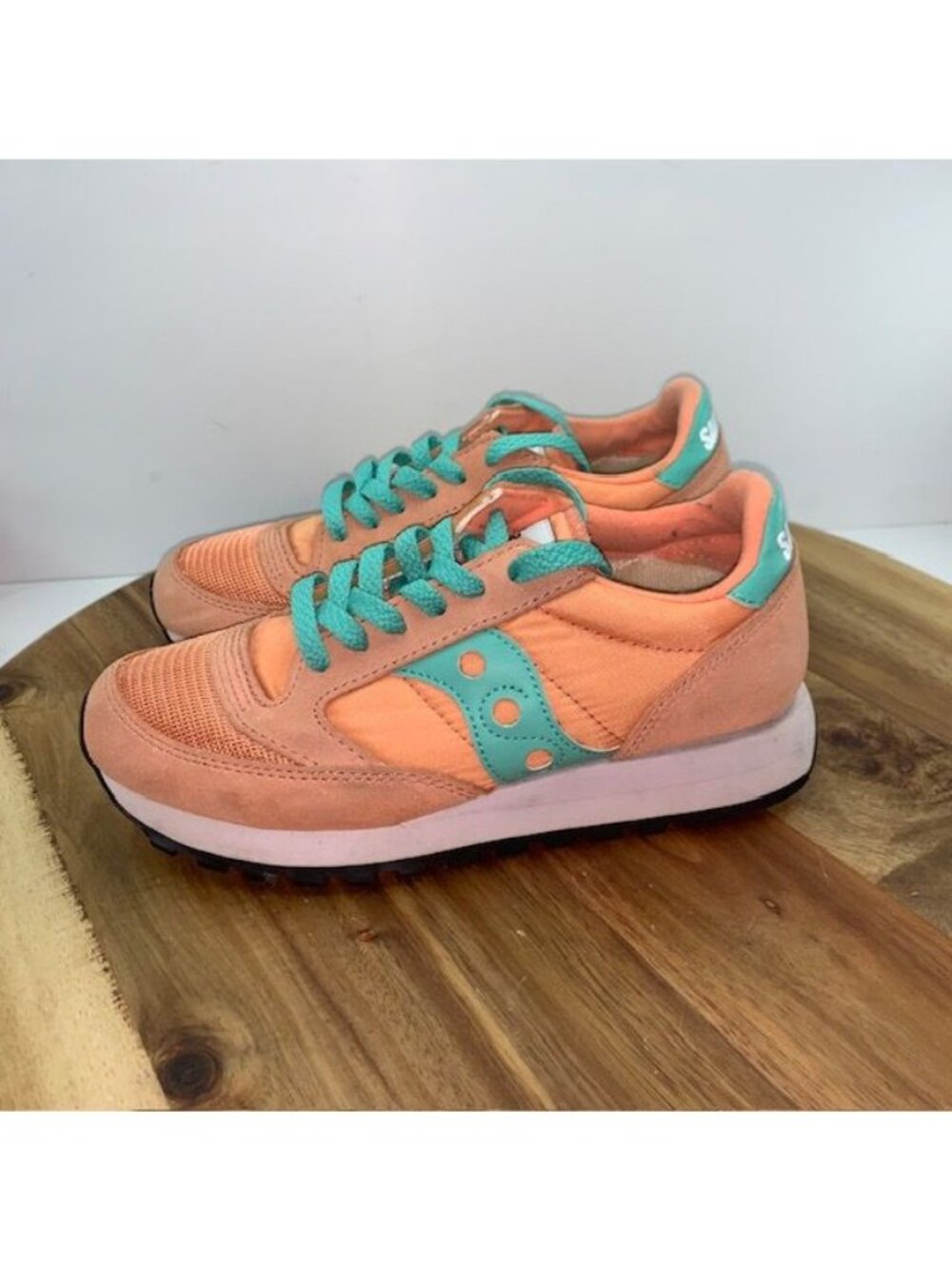 Saucony Jazz Original Vintage Sneakers Shoes Womens 6 Orange Teal